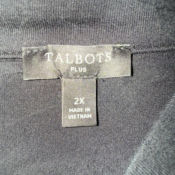 TALBOTS BUTTON SHOULDER MOCKNECK TOP - 2X Black - Picture 11 of 15